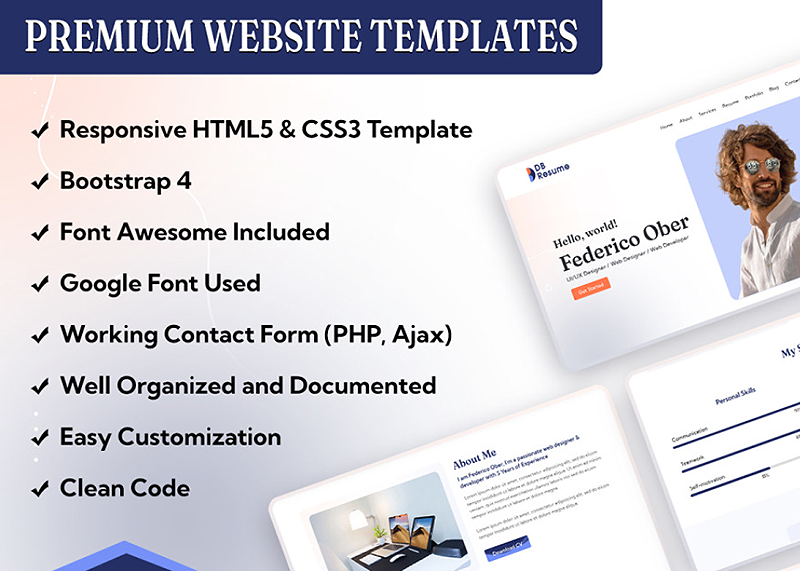DB Resume - Cv Portofolio Bootstrap Landing page template - How to Craft a Landing Page in WordPress and Boost Your Traffic? | Premium Website Templates & Themes | Travolgi Themes DB Resume - Cv Portofolio Bootstrap Landing page template - How to Craft a Landing Page in WordPress and Boost Your Traffic? | Premium Website Templates & Themes | Travolgi Themes