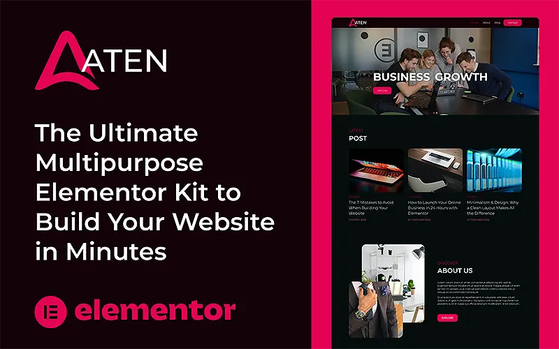 Aten – The Ultimate MultiPurpose Elementor Kit to Build Your Responsive Website in Minutes | Premium Website Templates & Themes | Travolgi Themes