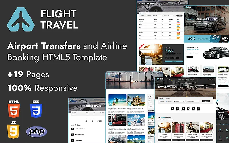 Flight Travel - Airport Transfers and Airline Booking HTML5 Template | Premium Website Templates & Themes | Travolgi Themes