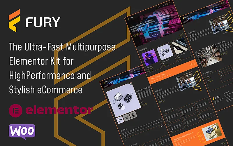 Fury - The Ultrafast Multipurpose Elementor Kit for High-Performance and Stylish Wordpress eCommerce | Premium Website Templates & Themes | Travolgi Themes