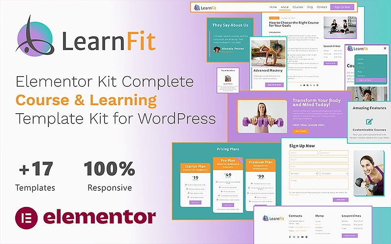 LearnFit - Elementor Kit Comprehensive Course & Learning Template Kit for WordPress | Premium Website Templates & Themes | Travolgi Themes