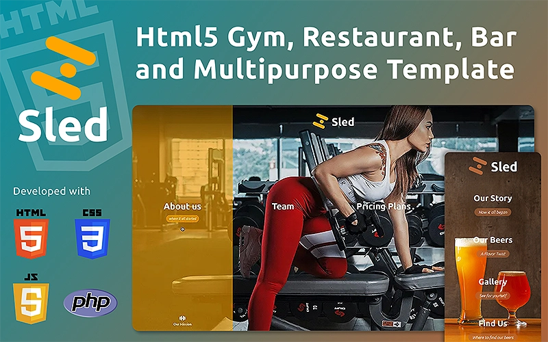 Sled Html5 Gym and Multipurpose Template | Premium Website Templates & Themes | Travolgi Themes