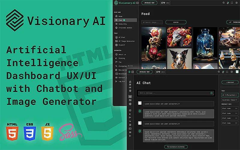 Visionary AI | Cutting-edge Dashboard UX for your Artificial Intelligence with Image Generator and Chatbot | Premium Website Templates & Themes | Travolgi Themes